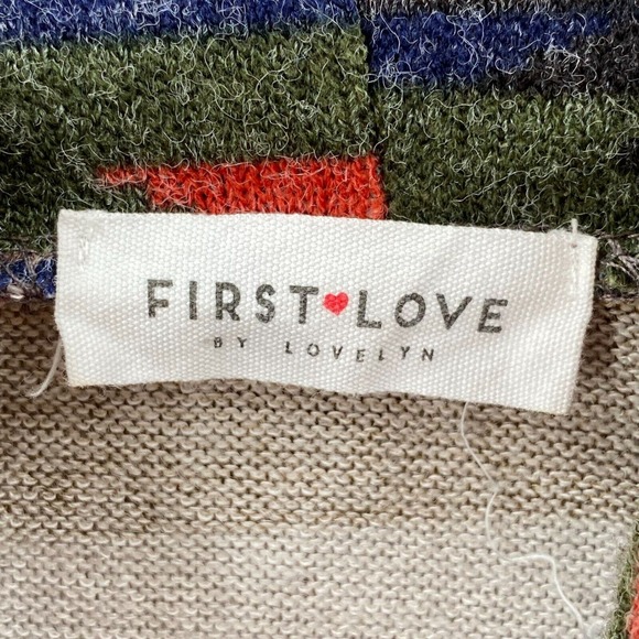 Lovelyn First Love Aztec Sweater Dress Women MED Cowl Neck Dolman Balloon Sleeve - Picture 11 of 15